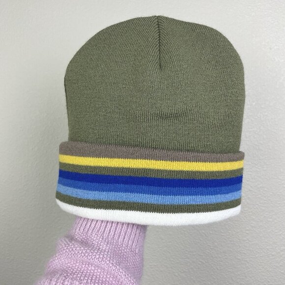 Pendleton National Park Stripe Beanie Fold Over Green Gorpcore Knit Unisex OS - Picture 6 of 16